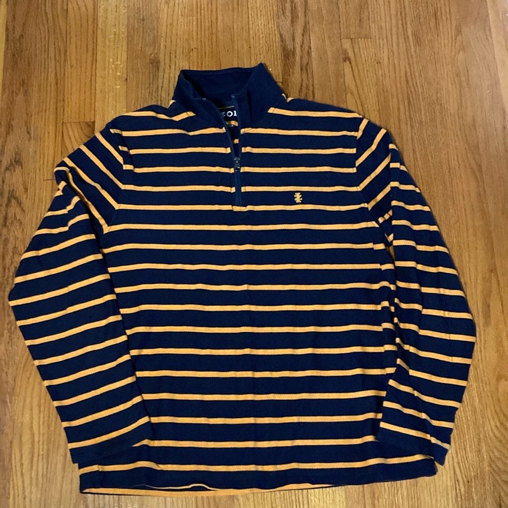 IZOD 1/4 zip Long Sleeve Men’s Medium shirt Blue/orange